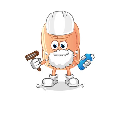 finger shave facial hair vector. cartoon characte