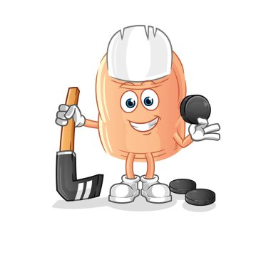 finger playing hockey vector. cartoon characte