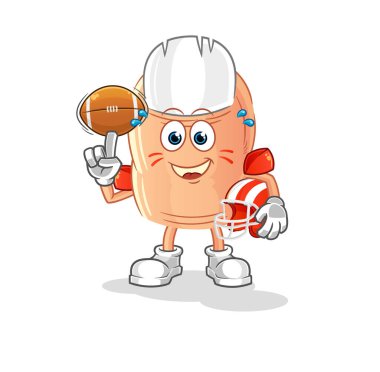 finger playing rugby character. cartoon mascot vecto