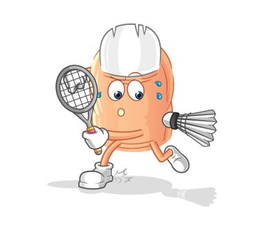 finger playing badminton illustration. character vecto
