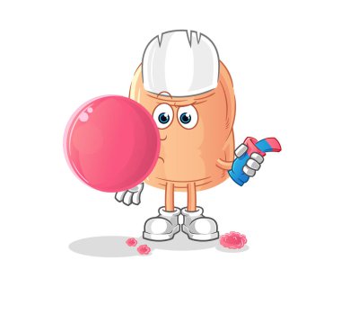 finger chewing gum vector. cartoon characte