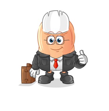finger office worker mascot. cartoon vecto