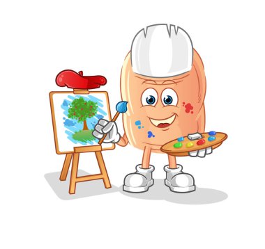 finger artist mascot. cartoon vecto