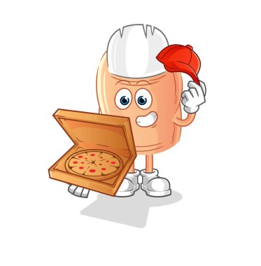 finger pizza delivery boy vector. cartoon characte