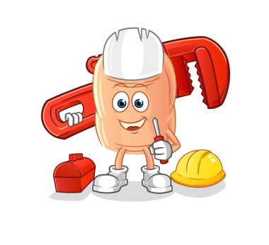 finger plumber cartoon. cartoon mascot vecto