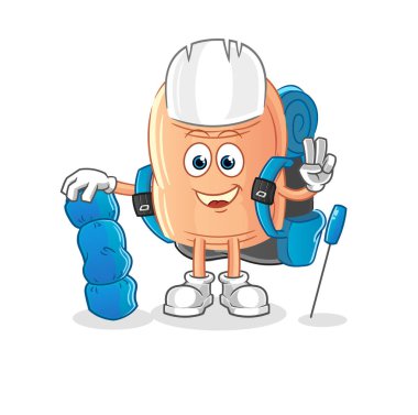 finger go camping mascot. cartoon vecto