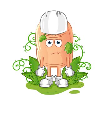 finger waiting too long mascot. cartoon vecto