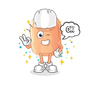 finger agree mascot. cartoon vecto