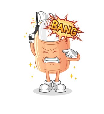 finger warning shot mascot. cartoon vecto