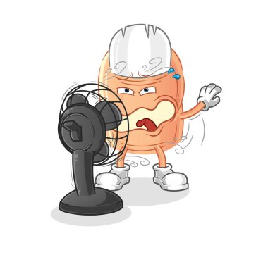 finger with the fan character. cartoon mascot vecto