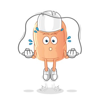 finger jump rope exercise. character vecto