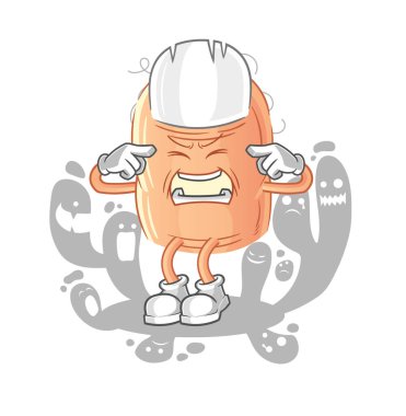 depressed finger character. cartoon vecto