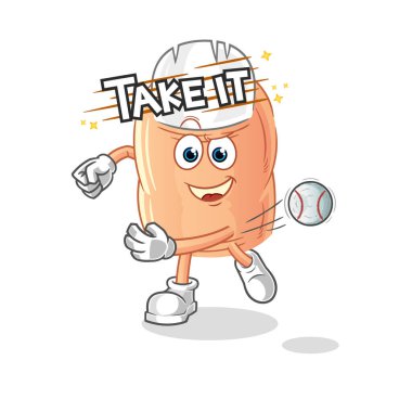 finger throwing baseball vector. cartoon characte