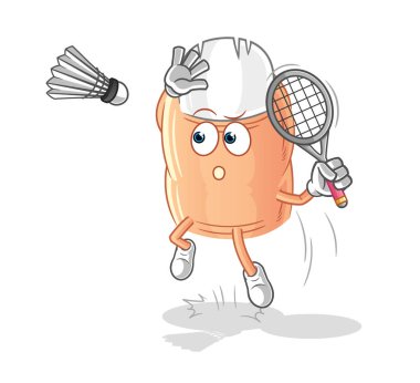 finger smash at badminton cartoon. cartoon mascot vecto