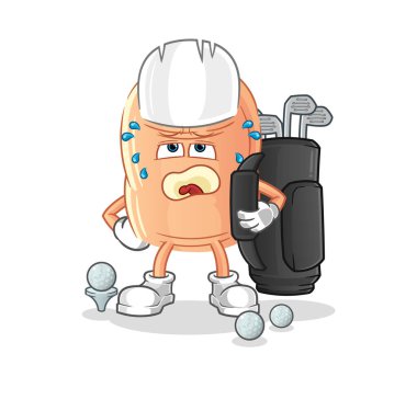 finger with golf equipment. cartoon mascot vecto