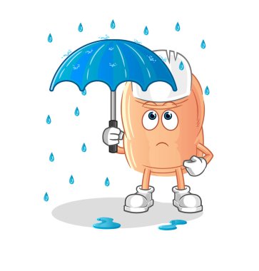 finger holding an umbrella illustration. character vecto
