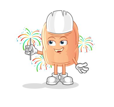 finger with fireworks mascot. cartoon vecto