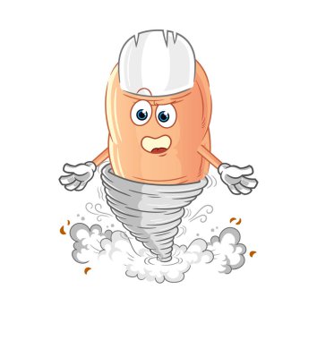 finger in the tornado cartoon character vecto