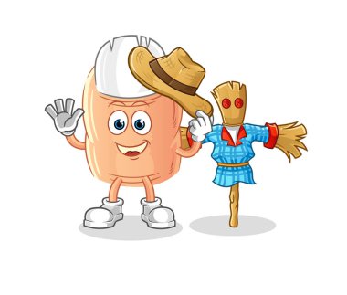 finger with scarecrows cartoon character vecto