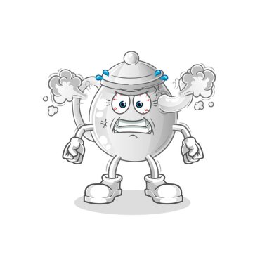 teapot very angry mascot. cartoon vecto