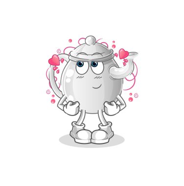 teapot shy vector. cartoon characte
