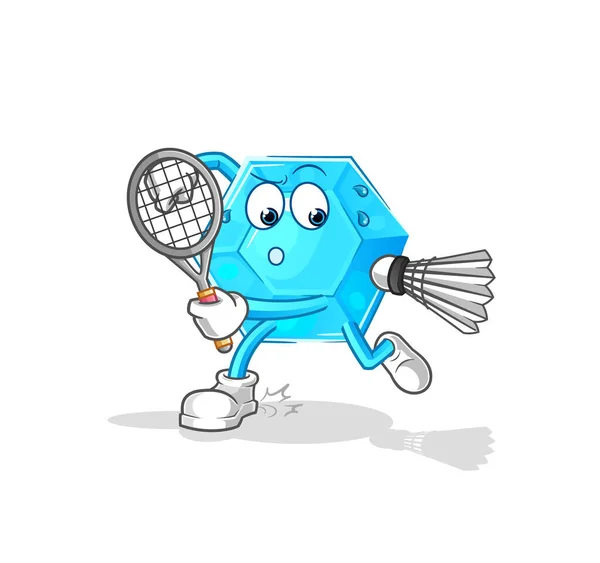 Diamond Playing Badminton Illustration Character Vecto – Stock-vektor