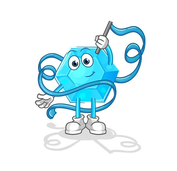 Diamond Rhythmic Gymnastics Mascot Cartoon Vecto — Stockvektor