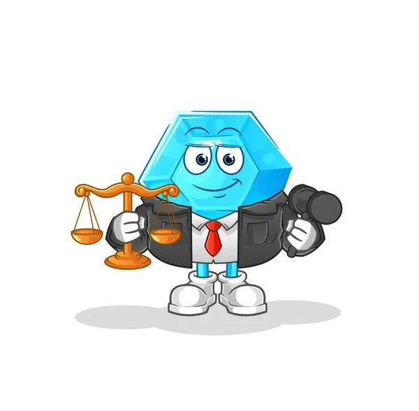 Diamond Lawyer Cartoon Cartoon Mascot Vecto — Stock Vector