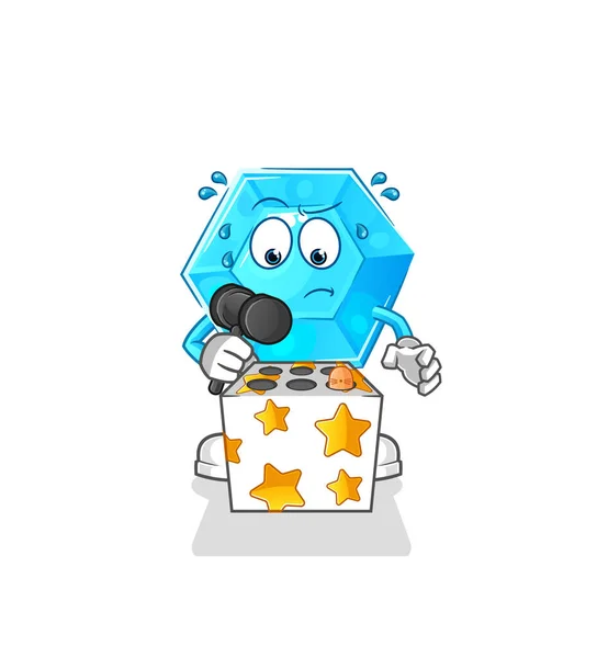 Diamond Play Whack Mole Mascot Cartoon Vecto — Stock Vector