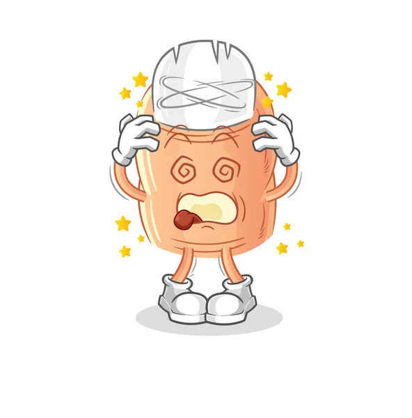 Finger Dizzy Head Mascot Cartoon Vecto — 图库矢量图片