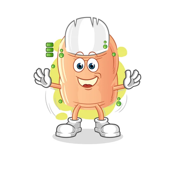 Finger Full Battery Character Cartoon Mascot Vecto — Stockvector