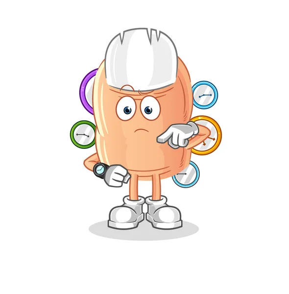 Finger Wristwatch Cartoon Cartoon Mascot Vecto — 图库矢量图片