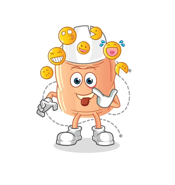 Finger Laugh Mock Character Cartoon Mascot Vecto — Stockvektor