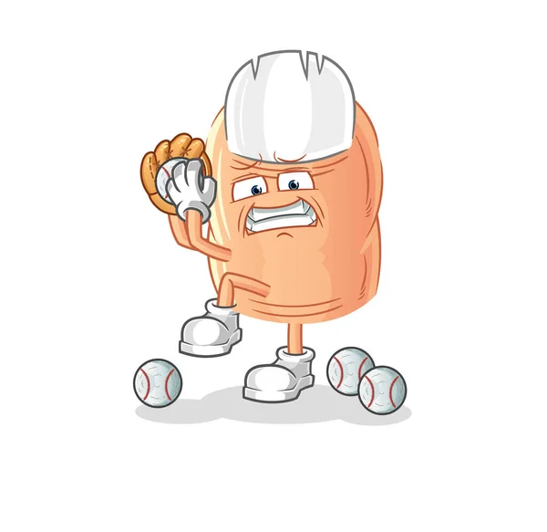 Finger Baseball Pitcher Cartoon Cartoon Mascot Vecto — 图库矢量图片