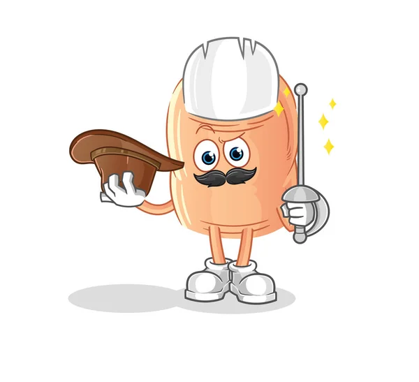 Finger Fencer Character Cartoon Mascot Vecto — 图库矢量图片