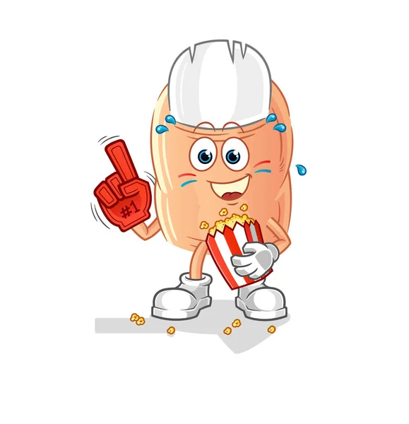 Finger Fan Popcorn Illustration Character Vecto — Vettoriale Stock