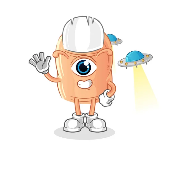 Finger Alien Cartoon Mascot Vecto — 图库矢量图片