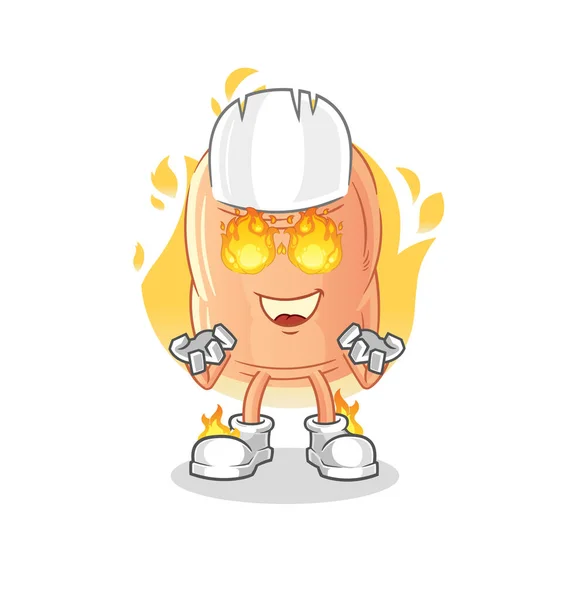Finger Fire Mascot Cartoon Vecto — Stock Vector
