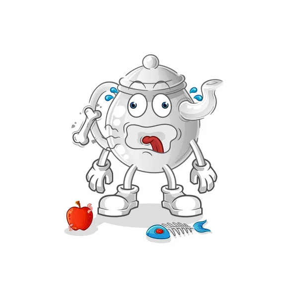 Teapot Burp Mascot Cartoon Vecto — Wektor stockowy