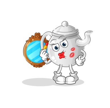 teapot make up mascot. cartoon vecto