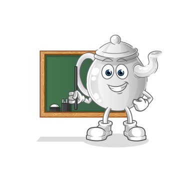 teapot teacher vector. cartoon characte