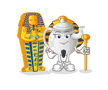 teapot ancient egypt cartoon. cartoon mascot vecto