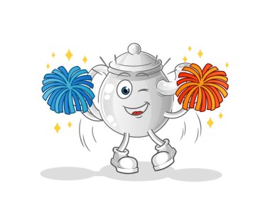 teapot cheerleader cartoon. cartoon mascot vecto