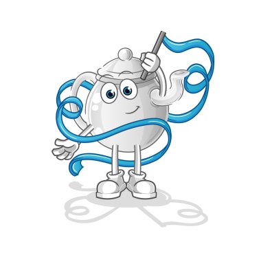 teapot Rhythmic Gymnastics mascot. cartoon vecto