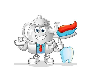 teapot dentist illustration. character vecto