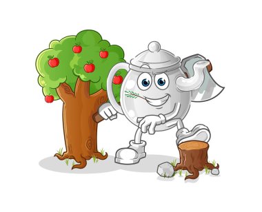 teapot Carpenter illustration. character vecto