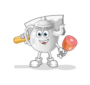 teapot Butcher illustration. character vecto