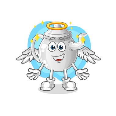 teapot angel with wings vector. cartoon characte