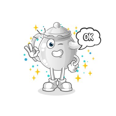 teapot agree mascot. cartoon vecto