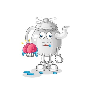 teapot no brain vector. cartoon characte